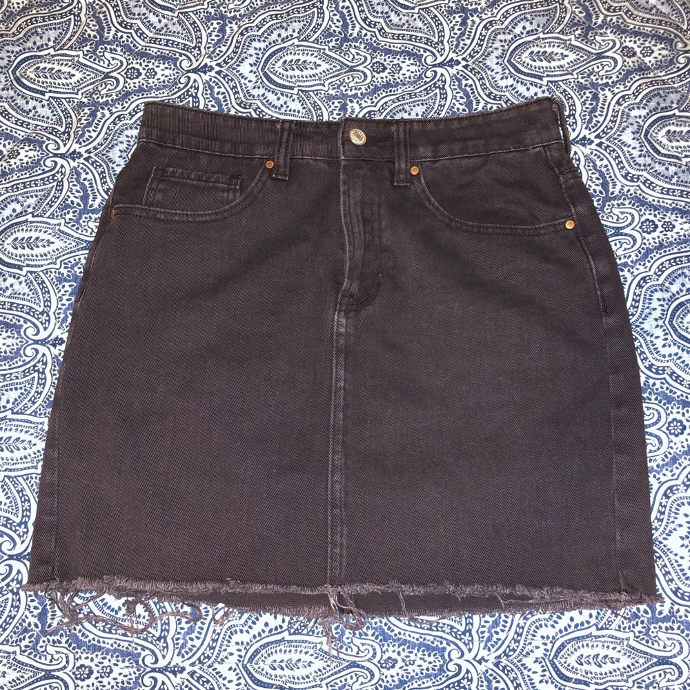 PacSun Black distressed Denim Skirt